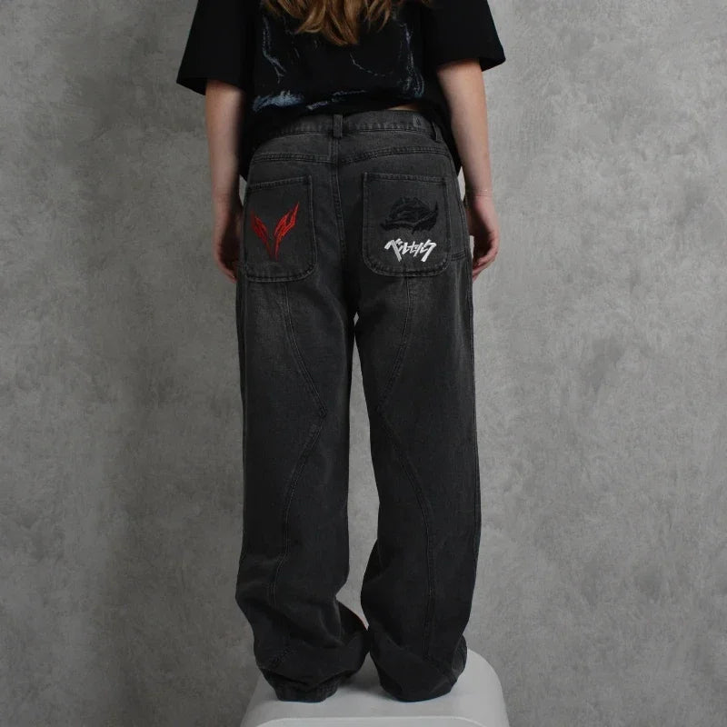 Berserk Streetwear Embroidered Denim Jeans