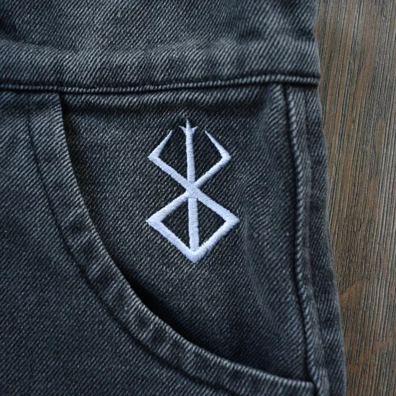 Berserk Streetwear Embroidered Denim Jeans
