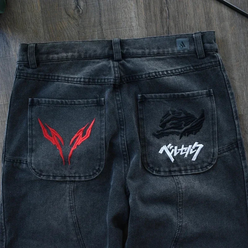 Berserk Streetwear Embroidered Denim Jeans