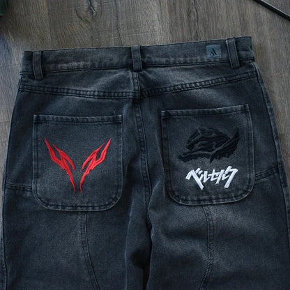 Berserk Streetwear Embroidered Denim Jeans