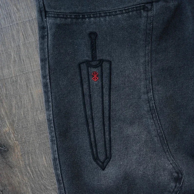 Berserk Streetwear Embroidered Denim Jeans