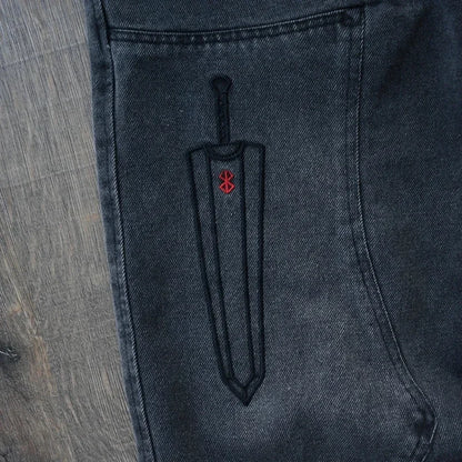 Berserk Streetwear Embroidered Denim Jeans