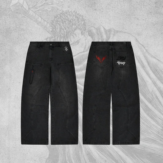 Berserk Streetwear Embroidered Denim Jeans